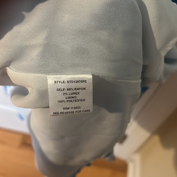 Sugarlips Blue and White Ruffled Tiered Long Sleeve Dress size Small - Picture 12 of 12